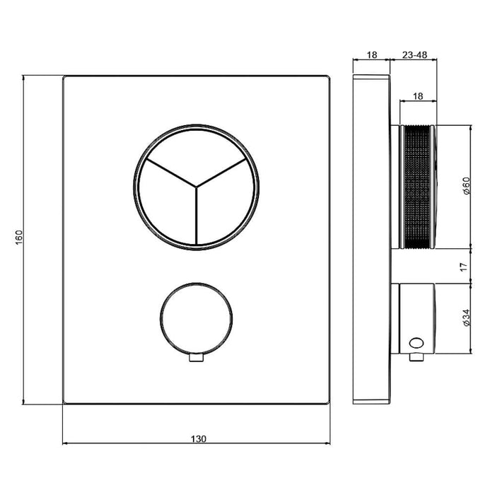 Crosswater Crossbox Push 3 Outlet Shower Set 7