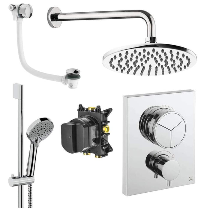 Crosswater Crossbox Push 3 Outlet Shower Set 8