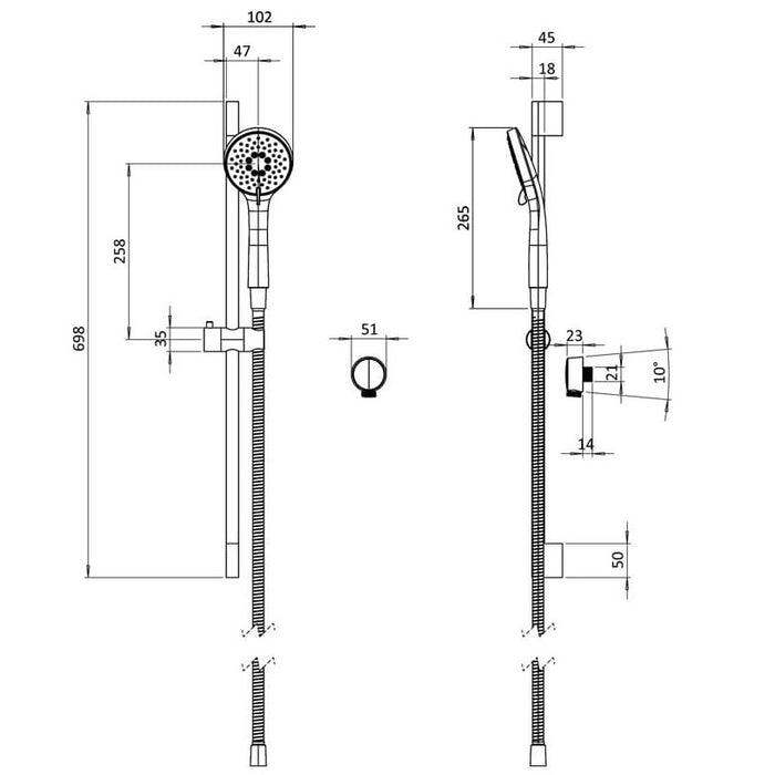 Crosswater Crossbox Push 3 Outlet Shower Set 8