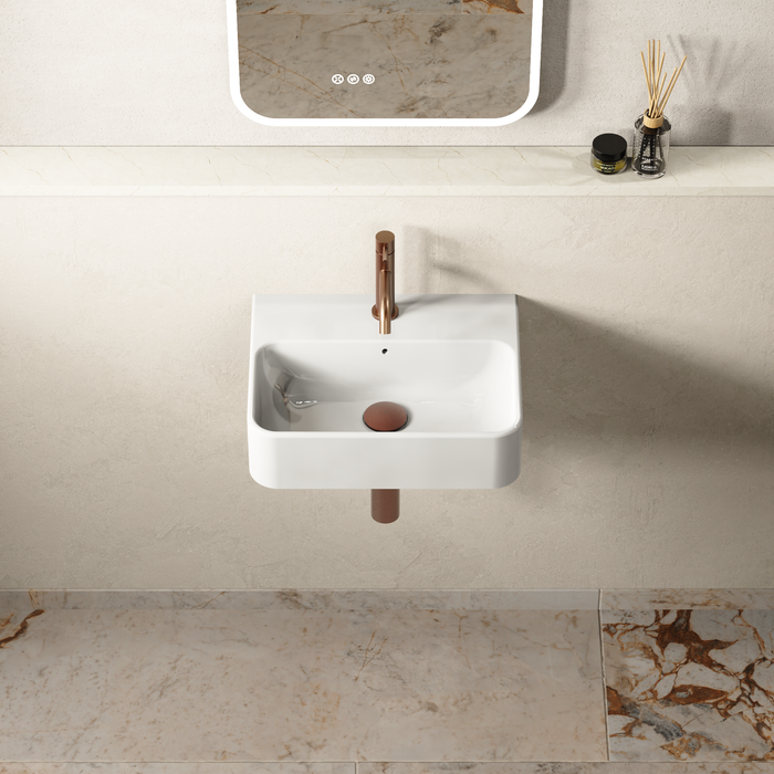Crosswater Navona Countertop Basin With Overflow - 450mm Wide - 1 Tap Hole - White