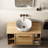 Crosswater Real Square Countertop Basin - 410mm - No Tap Holes - White