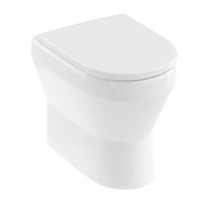 Britton Curve2 Rimless Back to Wall Toilet With Soft Close Seat - Gloss White