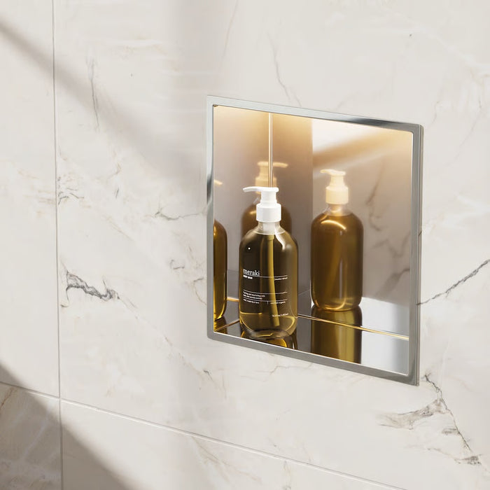 Crosswater Square Shower Niche with LED Light Strip - 305mm x 305mm