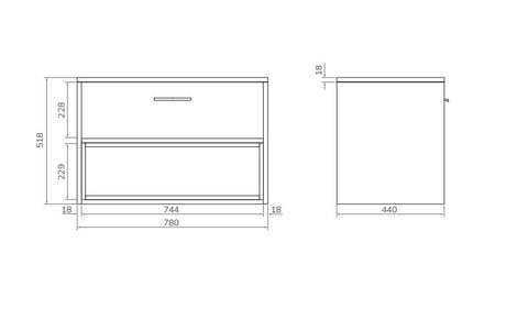 Sonas Malmo 1 Drawer Wall Hung Vanity Unit With Countertop