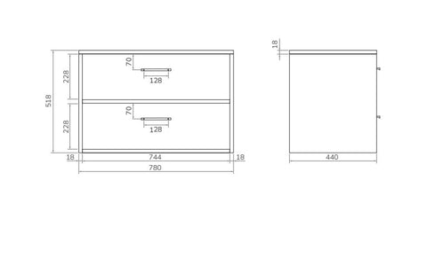 Sonas Finland 2 Drawer Wall Hung Vanity Unit