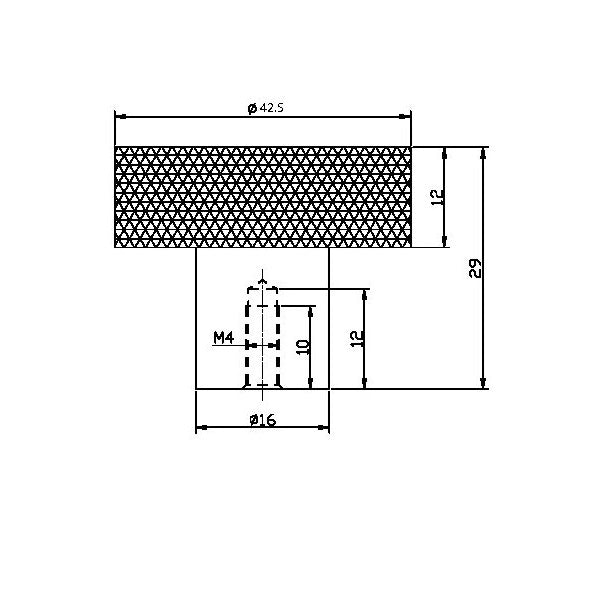 Scudo Knurled Round Furniture Handle 42.5mm