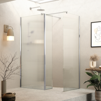Roman Haven Select Fluted Glass Pivot Deflector Panel - 300mm Wide - 8mm Glass