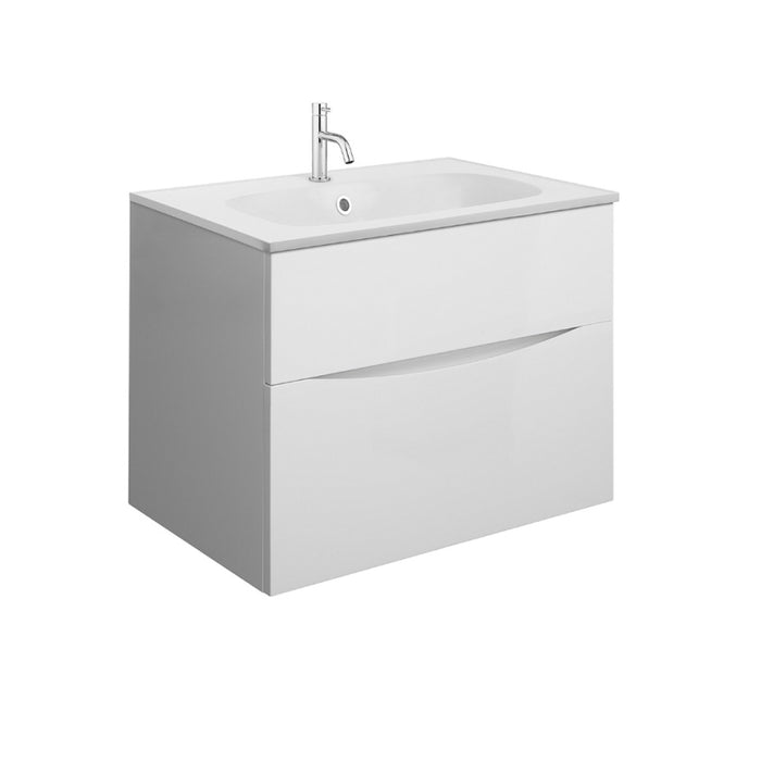 Crosswater Glide II Wall Hung Vanity Unit with Matt White Basin
