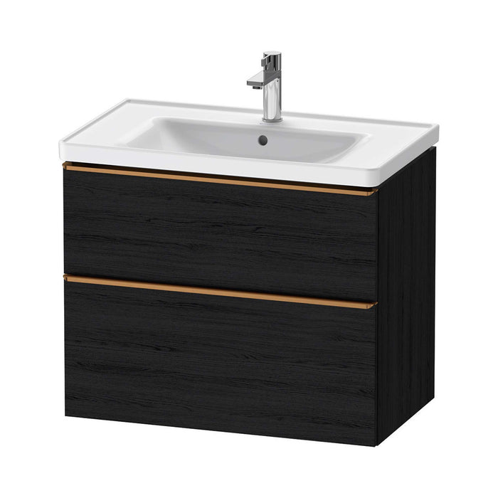 Duravit D-Neo Wall Mounted 2-Drawer Vanity Unit With Ceramic Basin - Black Oak