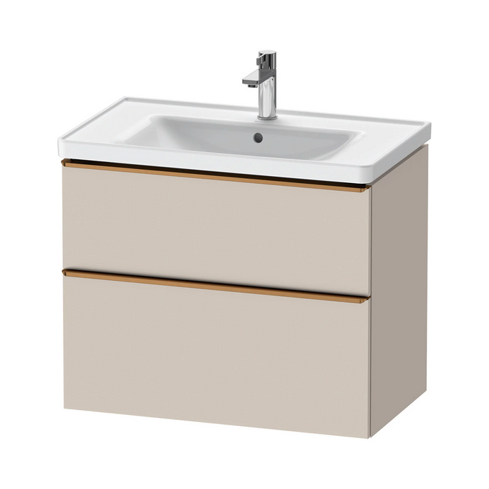 Duravit D-Neo Wall Mounted 2-Drawer Vanity Unit With Ceramic Basin - Taupe