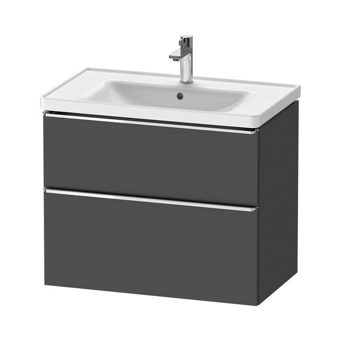 Duravit D-Neo Wall Mounted 2-Drawer Vanity Unit With Ceramic Basin - Matt Graphite