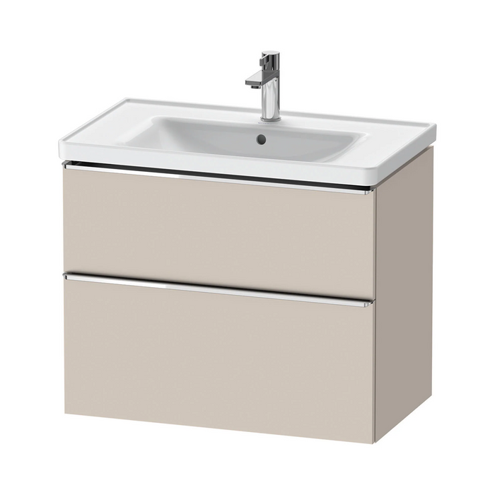 Duravit D-Neo Wall Mounted 2-Drawer Vanity Unit With Ceramic Basin - Taupe