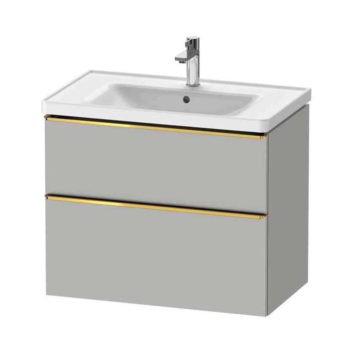 Duravit D-Neo Wall Mounted 2-Drawer Vanity Unit With Ceramic Basin - Concrete Grey
