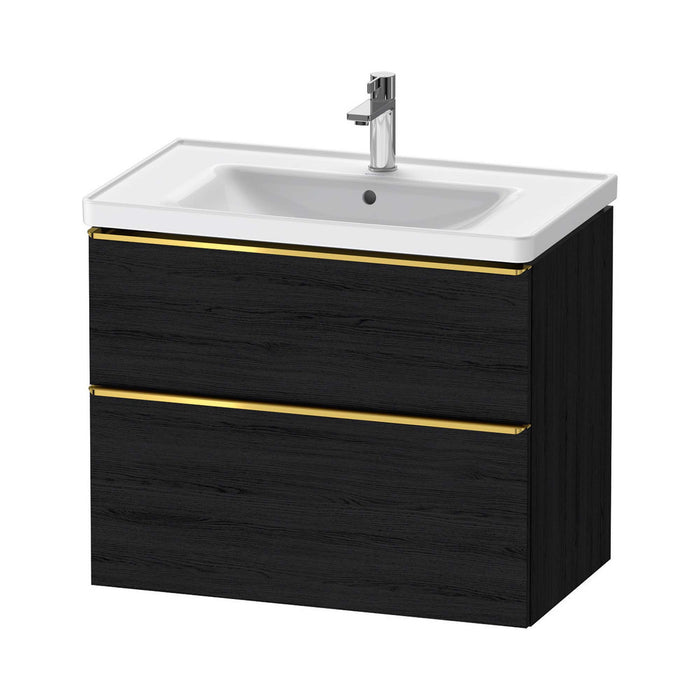 Duravit D-Neo Wall Mounted 2-Drawer Vanity Unit With Ceramic Basin - Black Oak