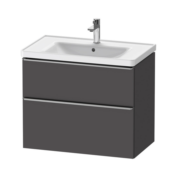 Duravit D-Neo Wall Mounted 2-Drawer Vanity Unit With Ceramic Basin - Matt Graphite