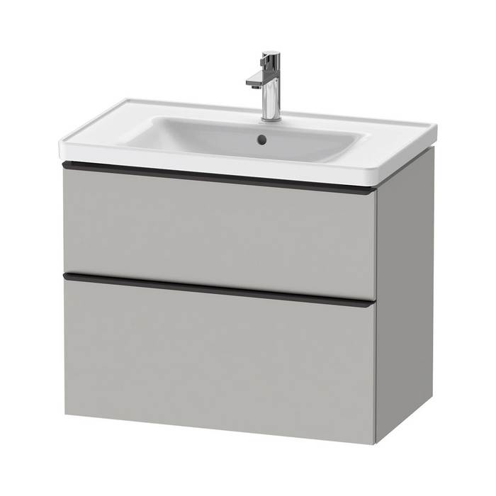 Duravit D-Neo Wall Mounted 2-Drawer Vanity Unit With Ceramic Basin - Concrete Grey