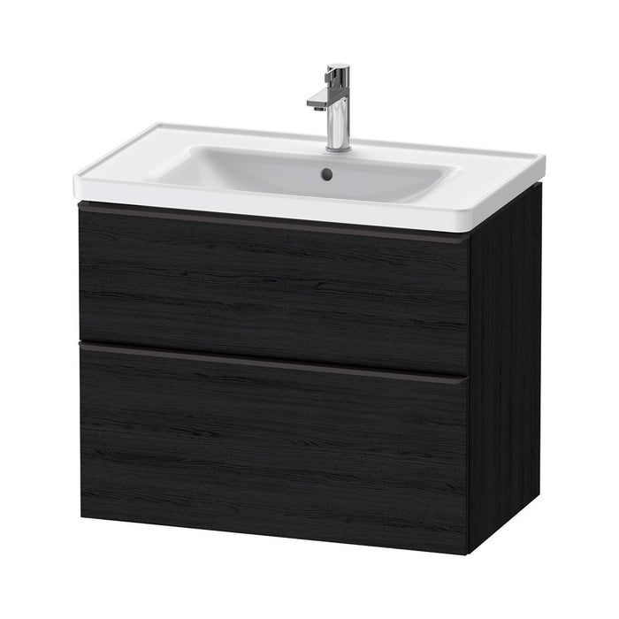 Duravit D-Neo Wall Mounted 2-Drawer Vanity Unit With Ceramic Basin - Black Oak