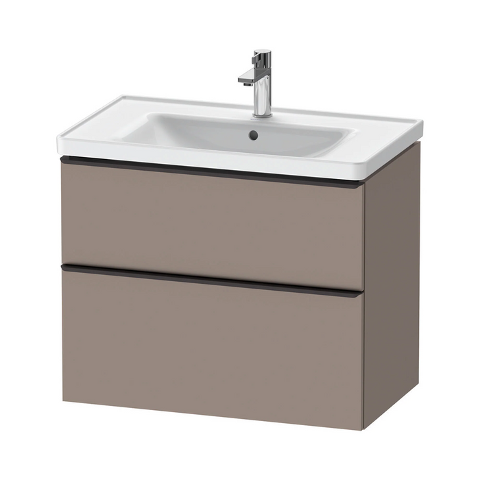 Duravit D-Neo Wall Mounted 2-Drawer Vanity Unit With Ceramic Basin - Basalt