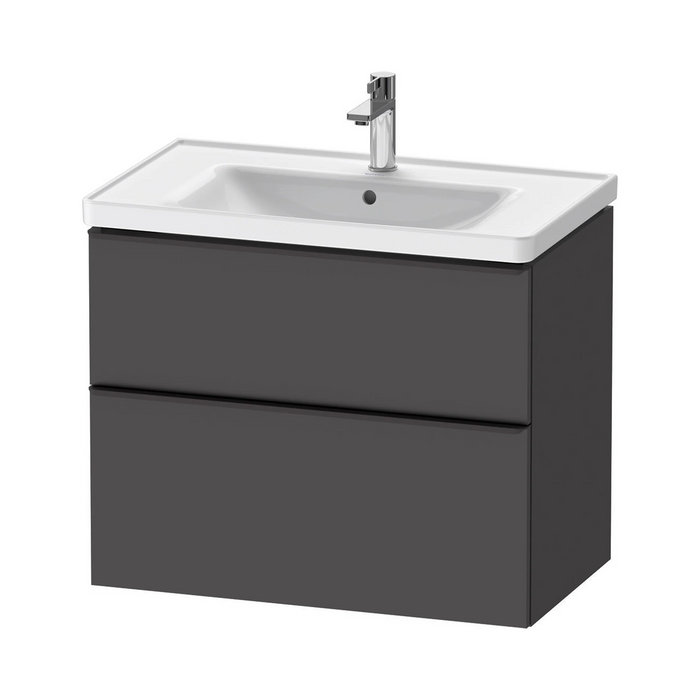 Duravit D-Neo Wall Mounted 2-Drawer Vanity Unit With Ceramic Basin - Matt Graphite