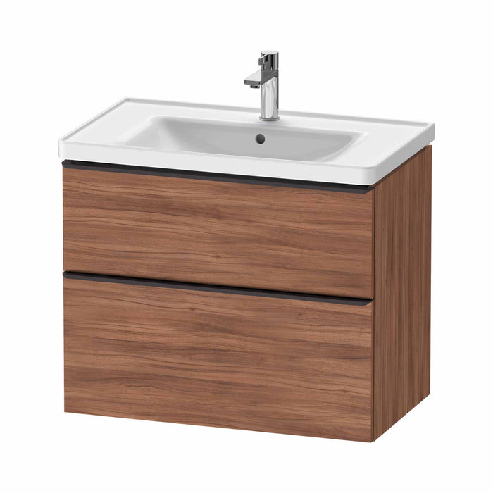 Duravit D-Neo Wall Mounted 2-Drawer Vanity Unit With Ceramic Basin - Walnut