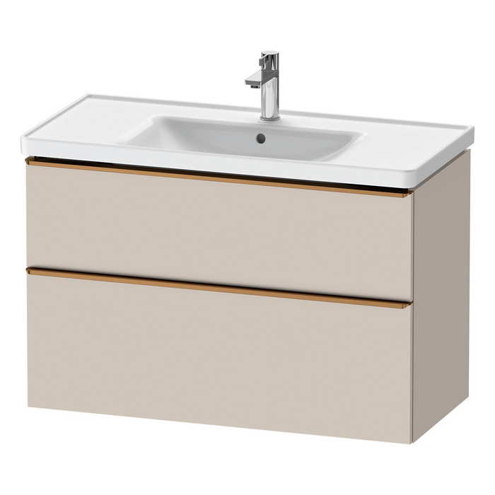 Duravit D-Neo Wall Mounted 2-Drawer Vanity Unit With Ceramic Basin - Taupe
