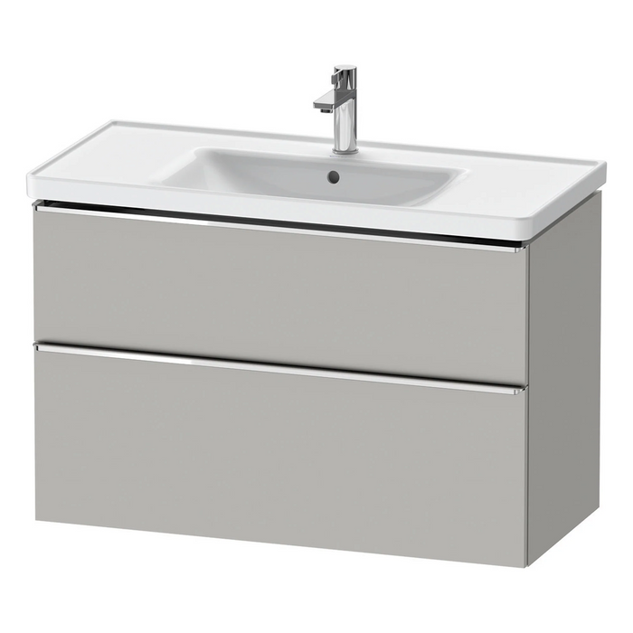 Duravit D-Neo Wall Mounted 2-Drawer Vanity Unit With Ceramic Basin - Concrete Grey