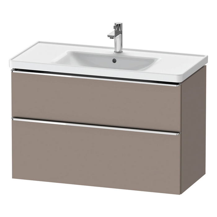 Duravit D-Neo Wall Mounted 2-Drawer Vanity Unit With Ceramic Basin - Basalt