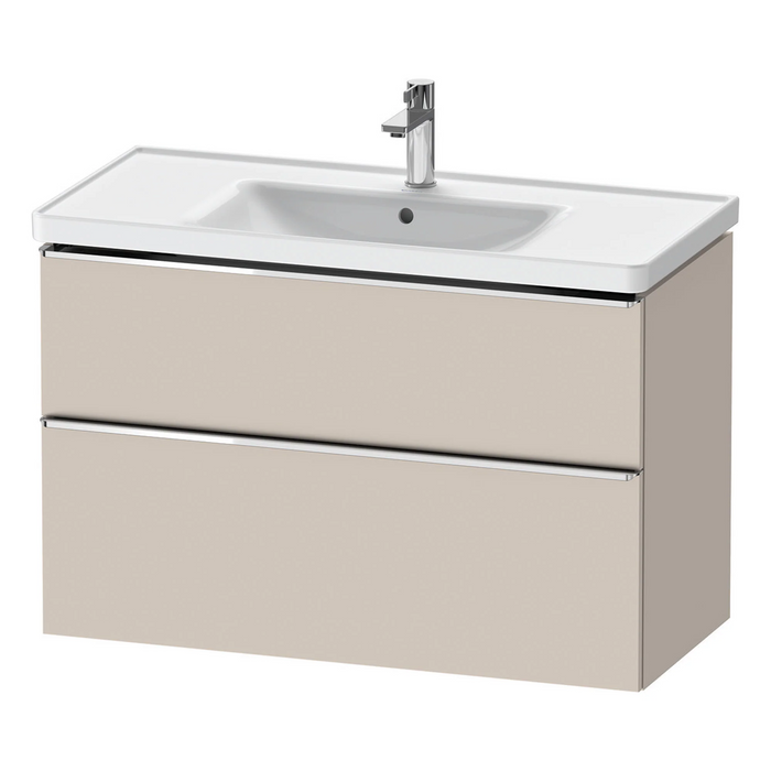 Duravit D-Neo Wall Mounted 2-Drawer Vanity Unit With Ceramic Basin - Taupe