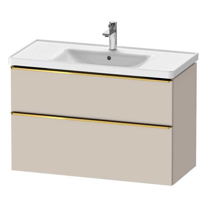 Duravit D-Neo Wall Mounted 2-Drawer Vanity Unit With Ceramic Basin - Taupe