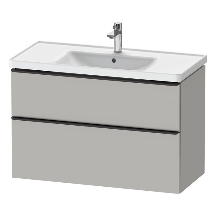Duravit D-Neo Wall Mounted 2-Drawer Vanity Unit With Ceramic Basin - Concrete Grey