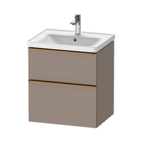 Duravit D-Neo Wall Mounted 2-Drawer Vanity Unit With Ceramic Basin - Basalt