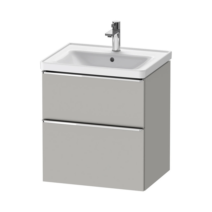 Duravit D-Neo Wall Mounted 2-Drawer Vanity Unit With Ceramic Basin - Concrete Grey