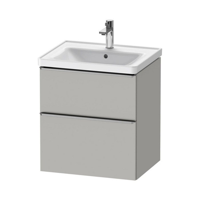 Duravit D-Neo Wall Mounted 2-Drawer Vanity Unit With Ceramic Basin - Concrete Grey