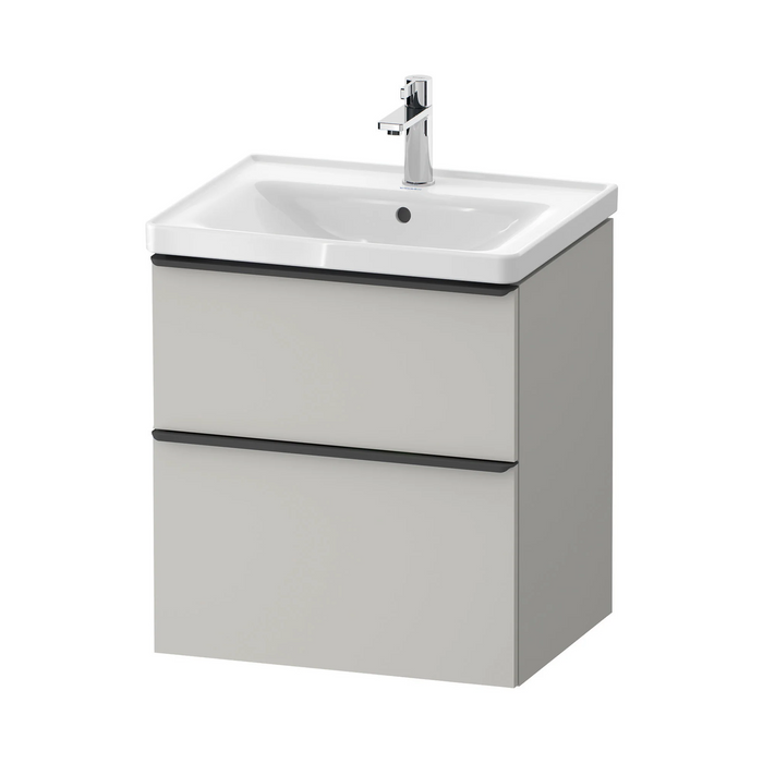 Duravit D-Neo Wall Mounted 2-Drawer Vanity Unit With Ceramic Basin - Concrete Grey