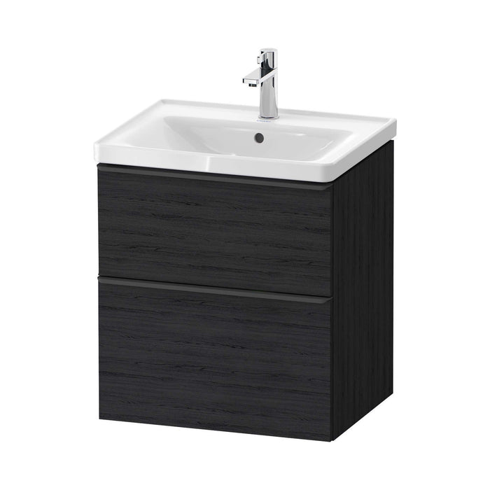 Duravit D-Neo Wall Mounted 2-Drawer Vanity Unit With Ceramic Basin - Black Oak