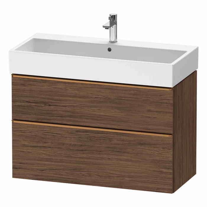 Duravit D-Neo Wall Mounted 2-Drawer Vanity Unit With Vero Air Ceramic Basin - Dark Walnut