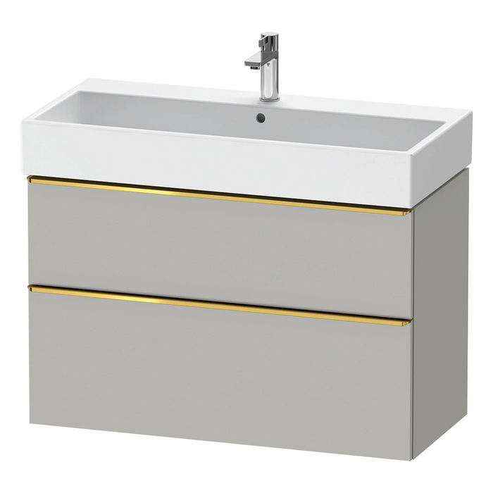 Duravit D-Neo Wall Mounted 2-Drawer Vanity Unit With Vero Air Ceramic Basin - Concrete Grey