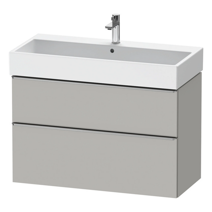 Duravit D-Neo Wall Mounted 2-Drawer Vanity Unit With Vero Air Ceramic Basin - Concrete Grey