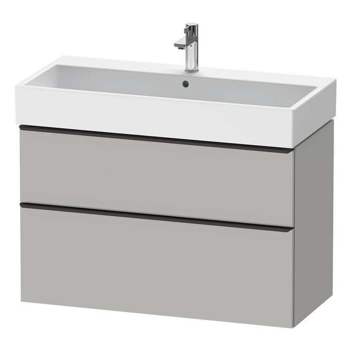 Duravit D-Neo Wall Mounted 2-Drawer Vanity Unit With Vero Air Ceramic Basin - Concrete Grey