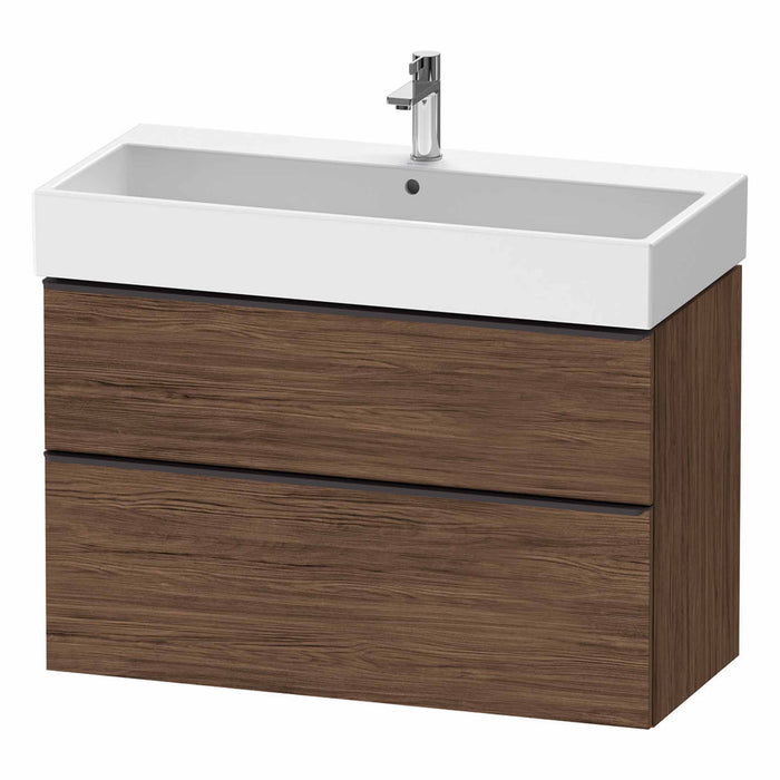Duravit D-Neo Wall Mounted 2-Drawer Vanity Unit With Vero Air Ceramic Basin - Dark Walnut