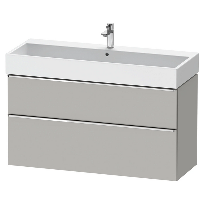 Duravit D-Neo Wall Mounted 2-Drawer Vanity Unit With Vero Air Ceramic Basin - Concrete Grey