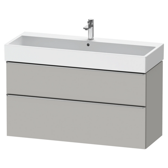 Duravit D-Neo Wall Mounted 2-Drawer Vanity Unit With Vero Air Ceramic Basin - Concrete Grey