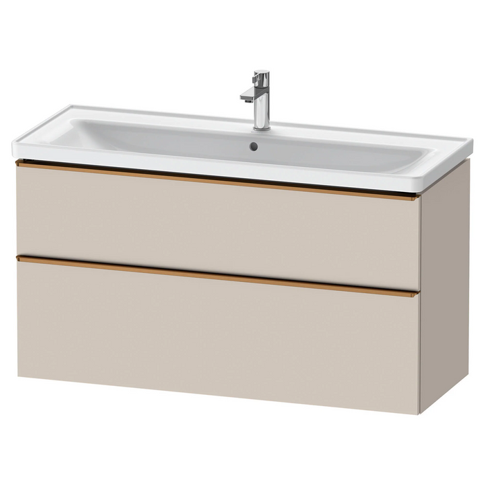 Duravit D-Neo Wall Mounted 2-Drawer Vanity Unit With Ceramic Basin - Taupe