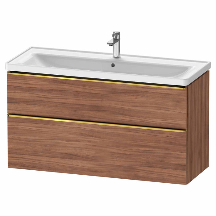 Duravit D-Neo Wall Mounted 2-Drawer Vanity Unit With Ceramic Basin - Walnut