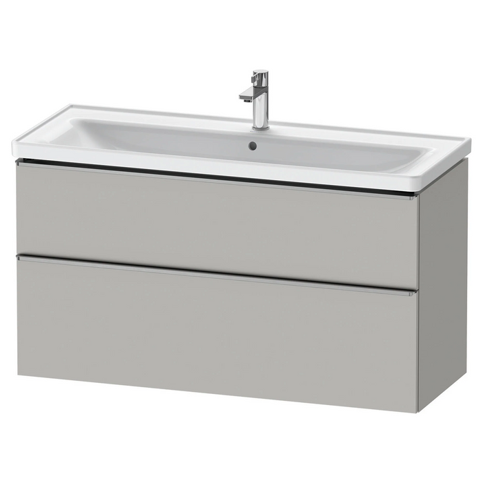 Duravit D-Neo Wall Mounted 2-Drawer Vanity Unit With Ceramic Basin - Concrete Grey