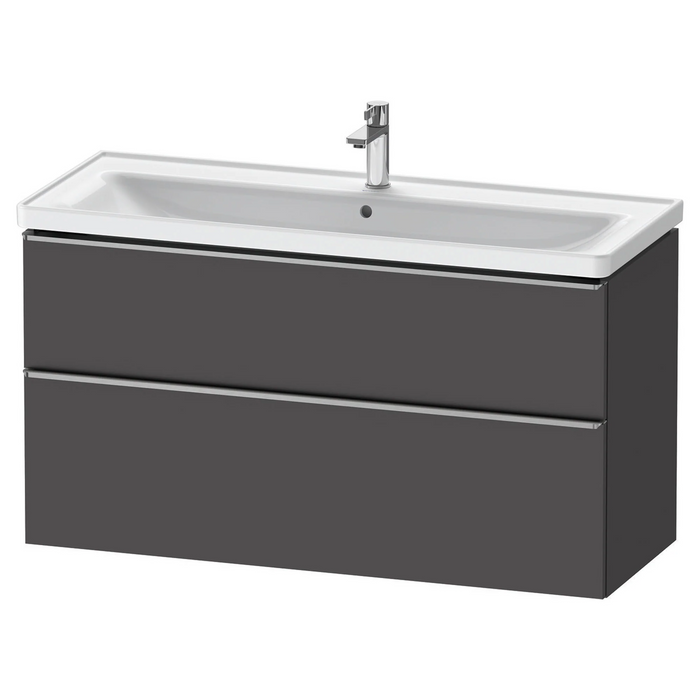 Duravit D-Neo Wall Mounted 2-Drawer Vanity Unit With Ceramic Basin - Matt Graphite