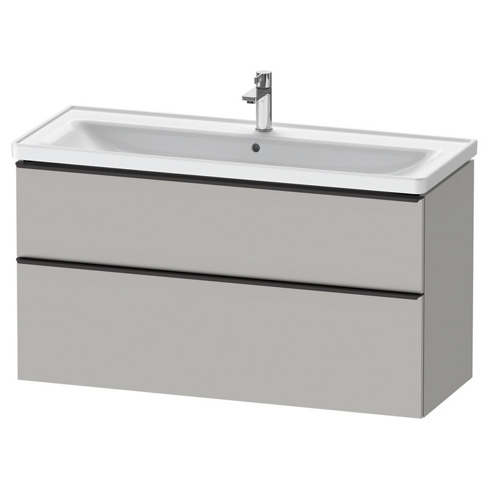 Duravit D-Neo Wall Mounted 2-Drawer Vanity Unit With Ceramic Basin - Concrete Grey