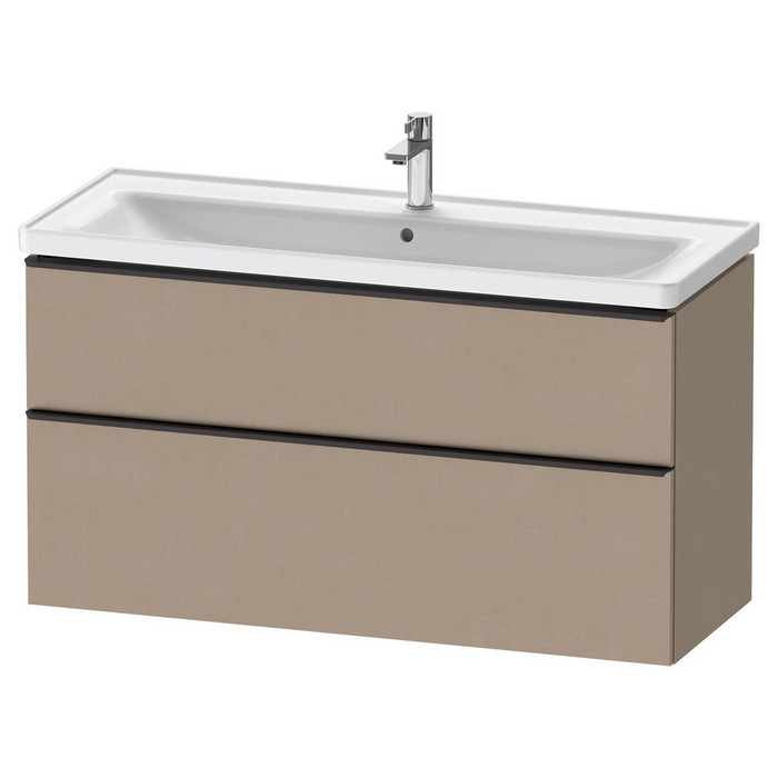 Duravit D-Neo Wall Mounted 2-Drawer Vanity Unit With Ceramic Basin - Matt Linen