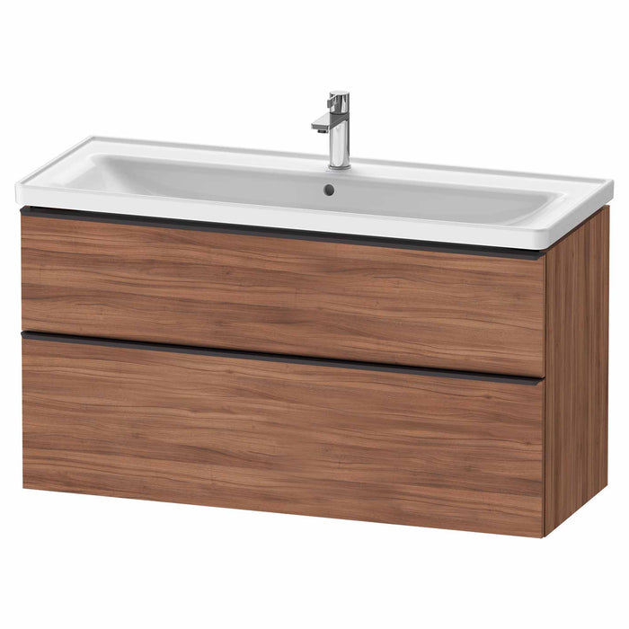 Duravit D-Neo Wall Mounted 2-Drawer Vanity Unit With Ceramic Basin - Walnut