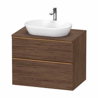 Duravit D-Neo Wall Mounted 2-Drawer Vanity Unit With Worktop - Dark Walnut